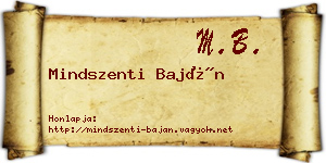 Mindszenti Baján névjegykártya